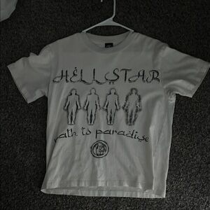Hellstar t shirt- white and grey